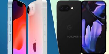 renders of the iPhone SE 4 and Pixel 9a