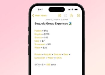 Math Notes on an iPhone running iOS 18