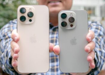 iPhone 16 Pro vs iPhone 16 Pro Max in hand showing cameras